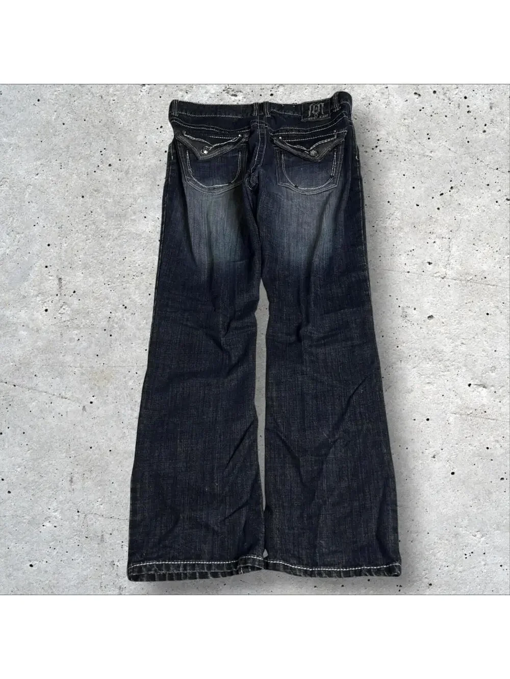 REQUEST Emo Grunge Y2K Alt Style Jeans Flare Denim Jeans Flap Pockets Size 38x30